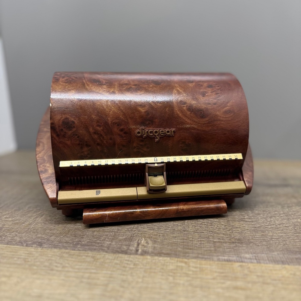Discgear Selector 50 CD DVD Media Storage Case Burl Wood Finish Organizer